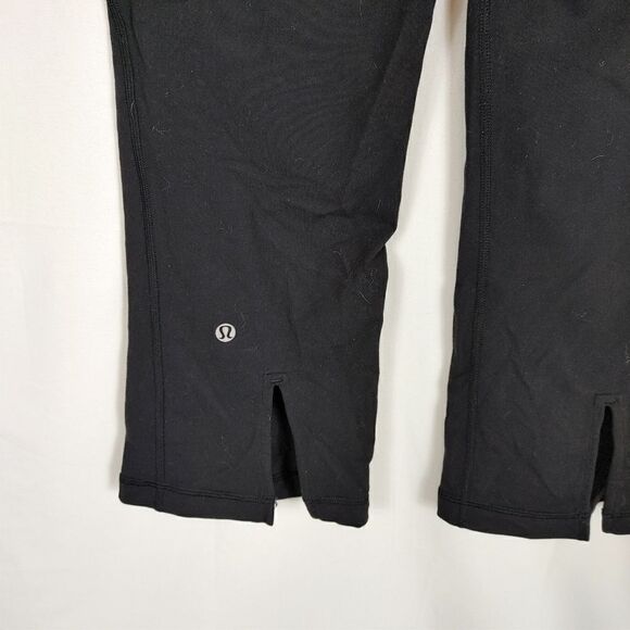 Lululemon Gather & Crow CropBlack / Classic Stripe Black White / Pink Size 6.Wa - Picture 5 of 7